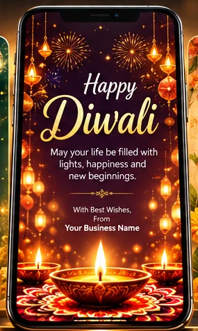 Sample Diwali greeting with space for your business name